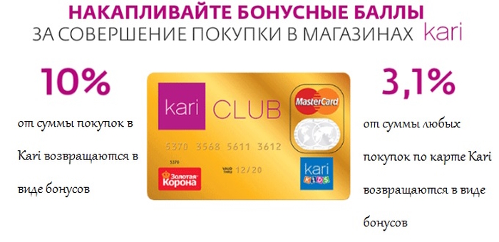 Карта kari club проверить бонусы по номеру карты